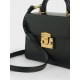 Charles Keith Two Tone Metallic Push Lock Handbag Black